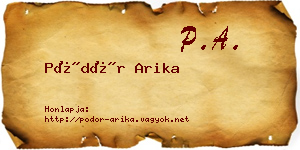 Pödör Arika névjegykártya